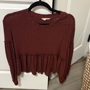 Altard State maroon, long sleeve top